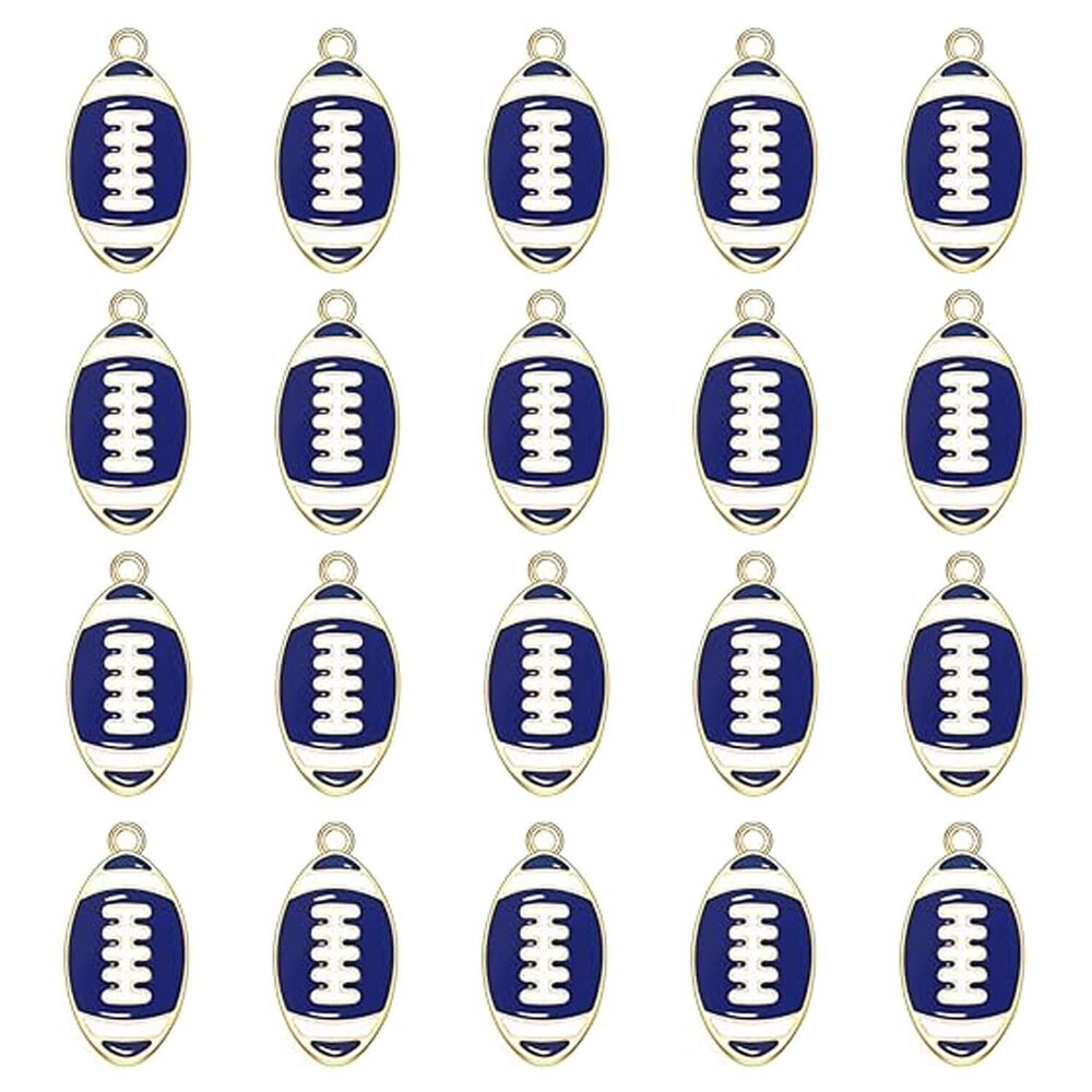7604 20PCS Sports Charms Enamel Basketball Baseball Pendant Charms